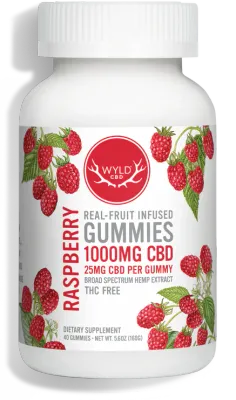 WYLD THC Free Blend Gummy 40ct Raspberry CBD