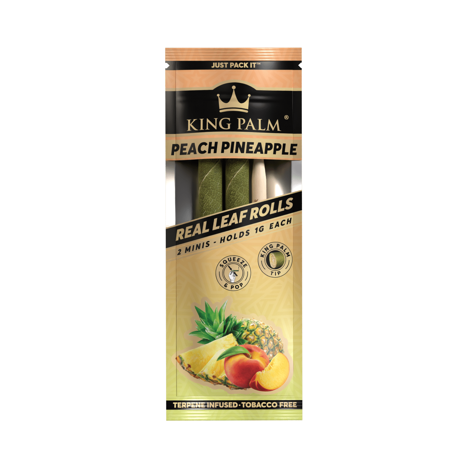 King Palm Mini Leaf Rolls w Flavor Tips 1g 2ct Peach Pineapple