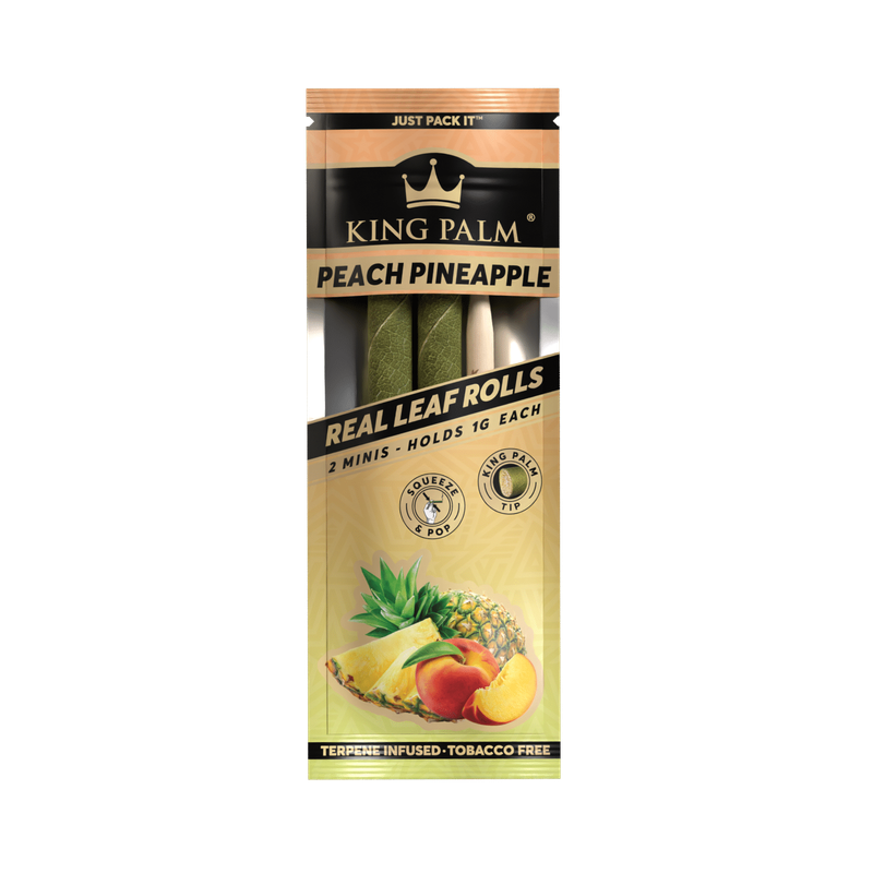 King Palm Mini Leaf Rolls w Flavor Tips 1g 2ct Peach Pineapple