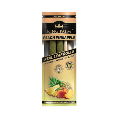 King Palm Mini Leaf Rolls w Flavor Tips 1g 2ct Peach Pineapple