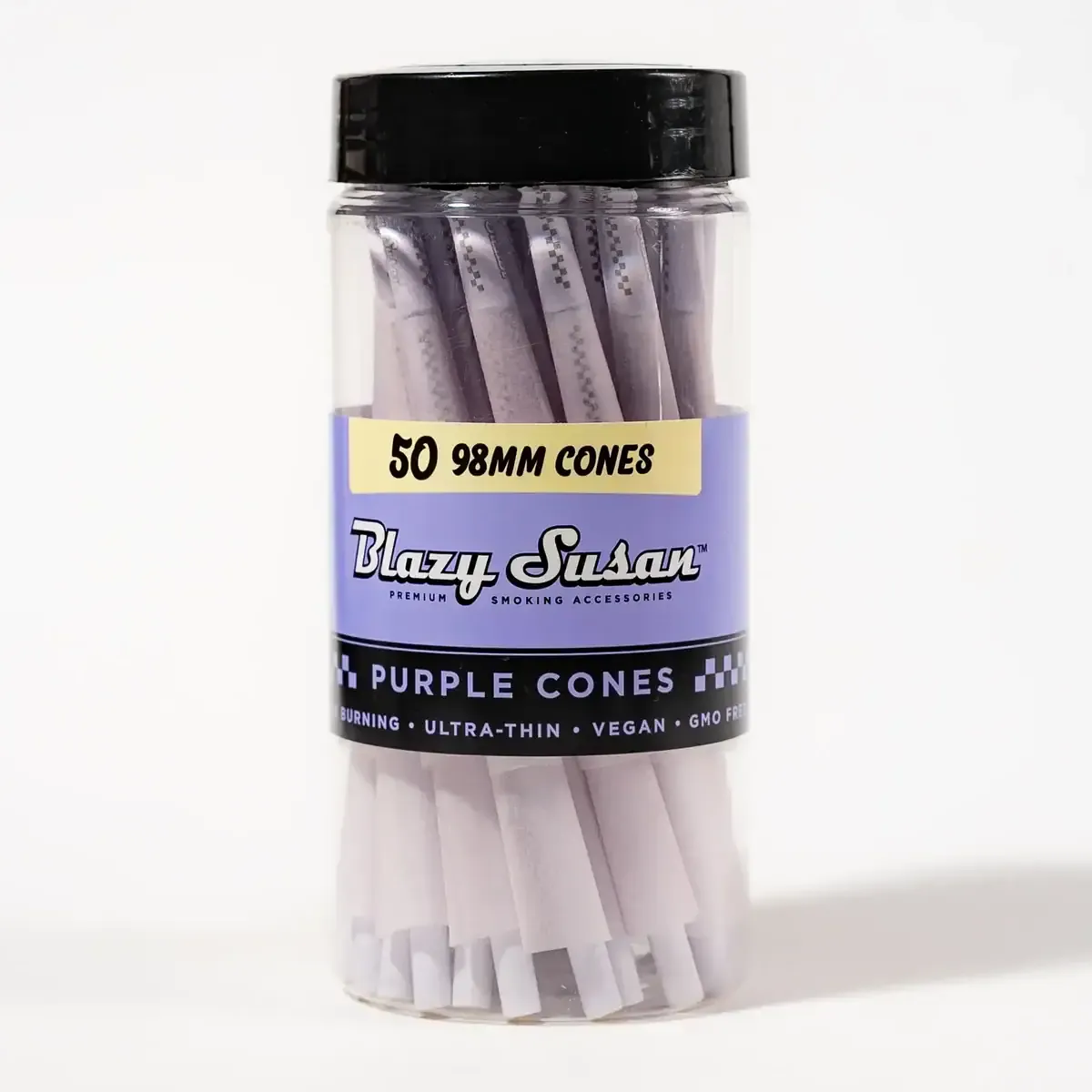 Blazy Susan King Cones 98mm 50 Count Jar Purple