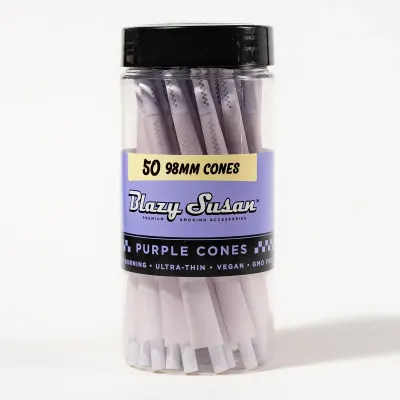 Blazy Susan King Cones 98mm 50 Count Jar Purple