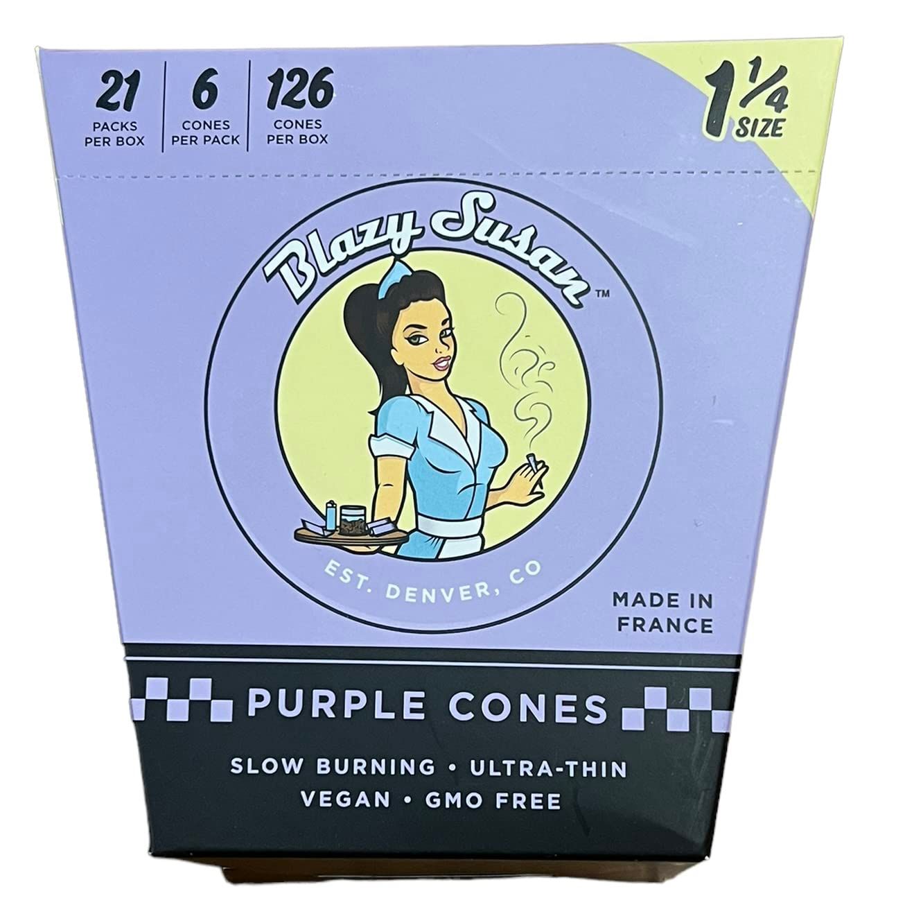 Blazy Susan Cones (Box of 21 packs) Purple 1 1/4 (6pk)