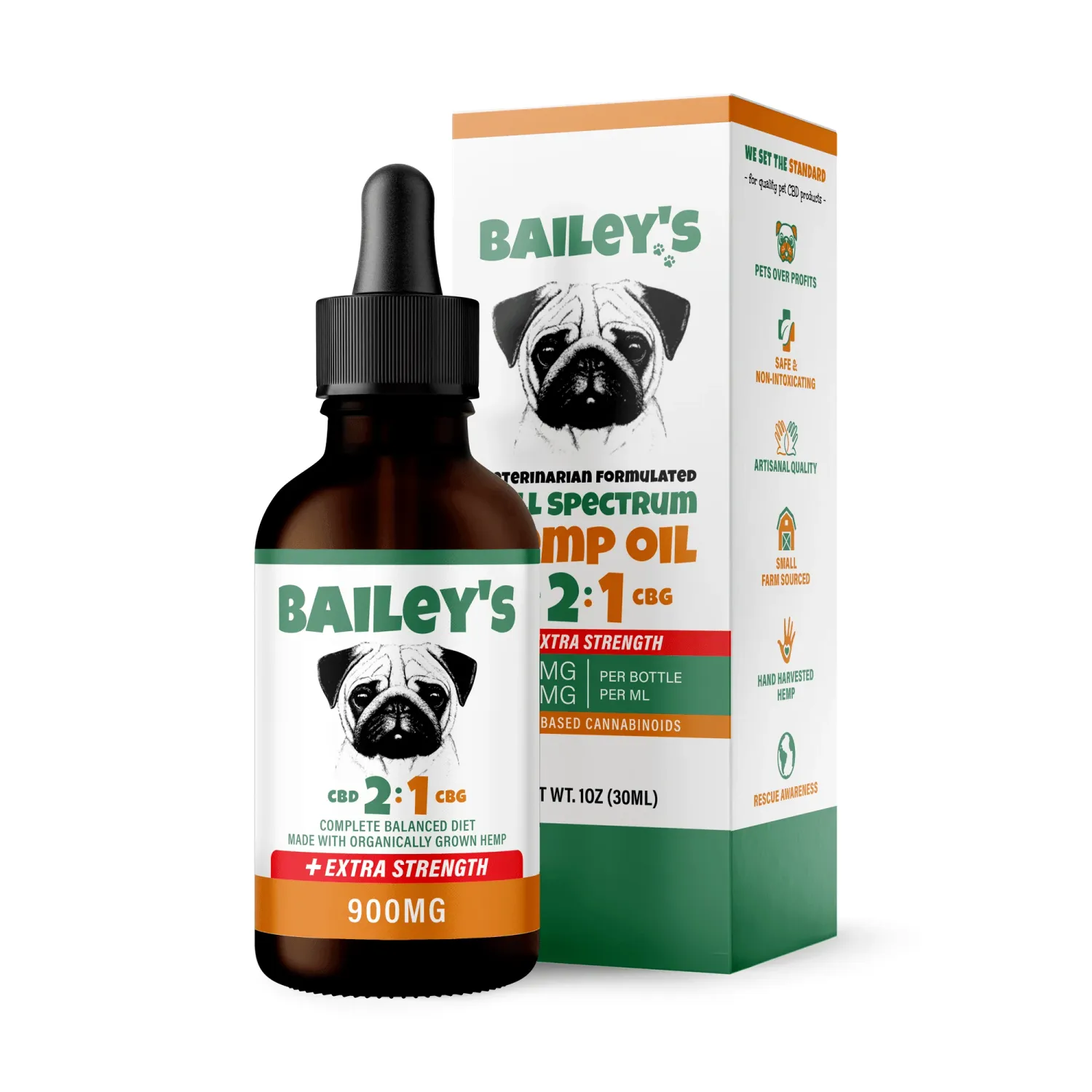 Bailey's Dog Tincture 2:1 CBD:CBG 60ml 1800mg
