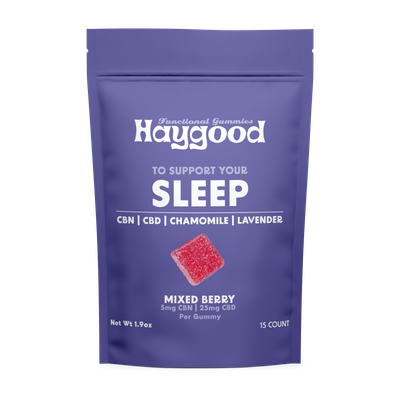 Gomitas para dormir Haygood Farms 5mg CBN 25mg CBD 15ct