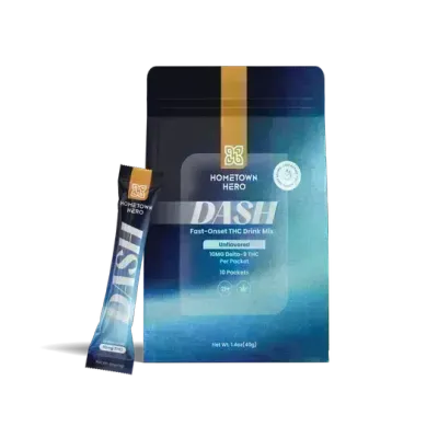 Hometown Hero Dash Polvo de THC sin sabor 10ct 10mg D9