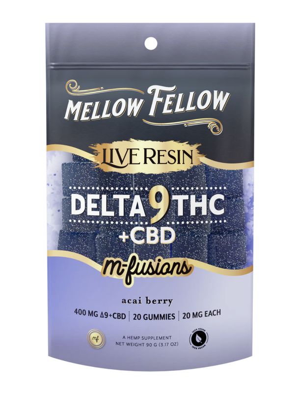 Mellow Fellow Live Resin M-Fusion Gummy 400mg D9 20ct