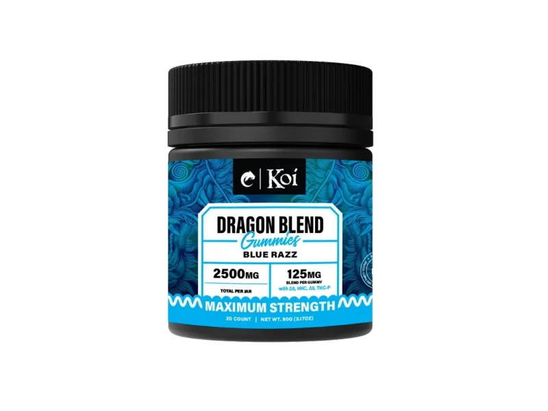 Koi Dragon Blend Gummies 20ct D8 D9 HHC THCP 2500mg