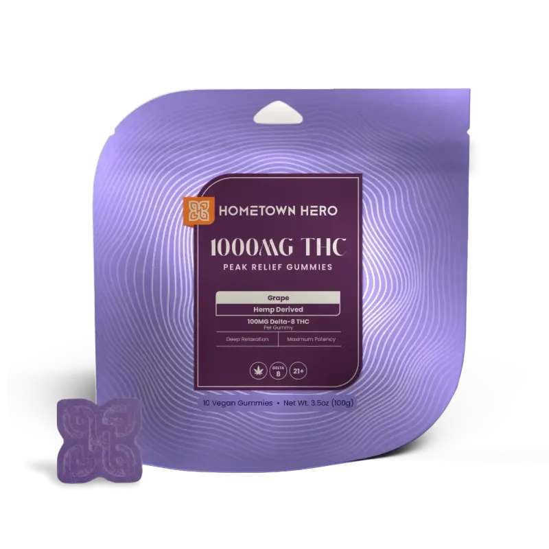 Hometown Hero D8 Peak (Max) Delta 8 Gummies 10ct