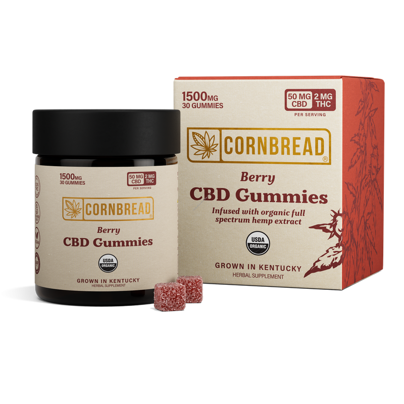 Gomitas de CBD Cornbread Hemp Sabor Berry 2ct 100mg