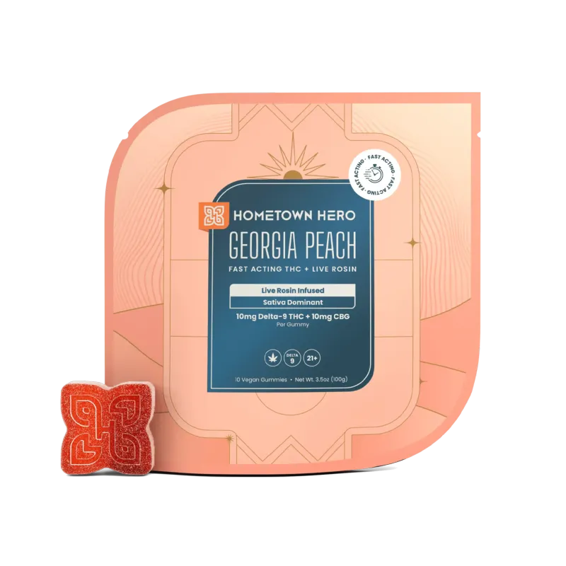 Hometown Hero Live Rosin Infused Gummies 10mg