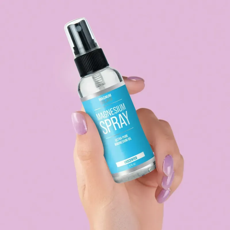 Magnum Solace Spray de Aceite de Magnesio para Piernas Inquietas, Sueño, Alivio Muscular 8oz