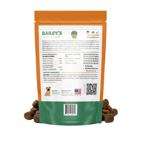 Bailey's CBD Large Breed Dog Soft Chews 30ct 180mg