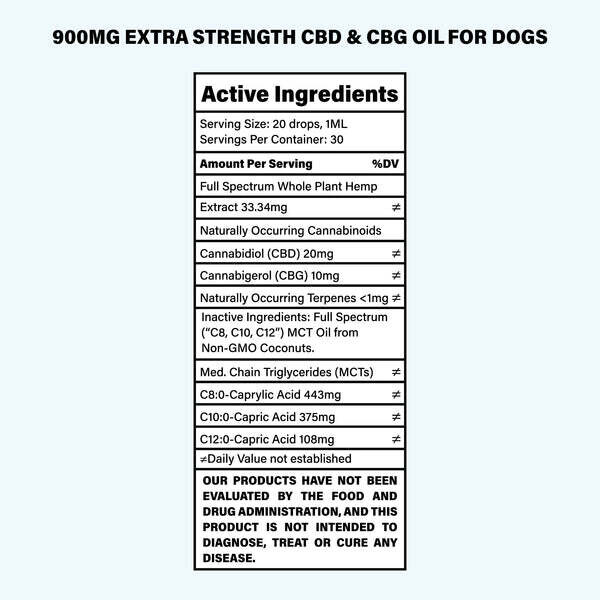 Bailey's Dog Tincture 2:1 CBD:CBG 30ml 900mg
