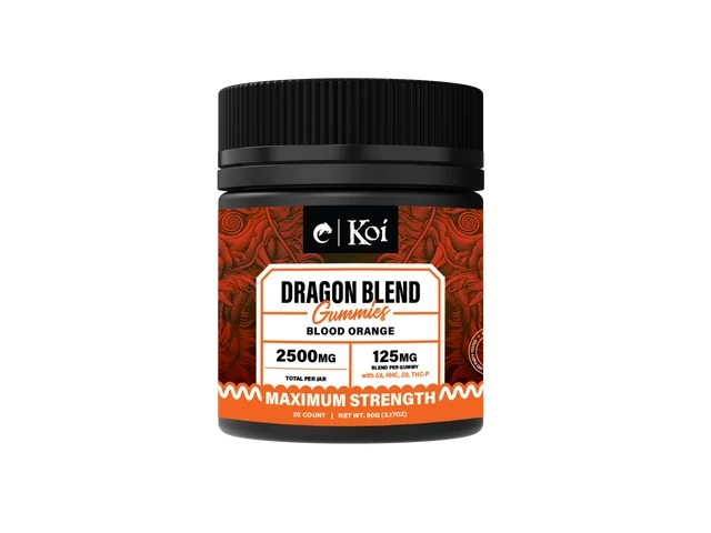 Gomitas Koi Dragon Blend 20ct D8 D9 HHC THCP 2500mg, Flavor: Blood Orange