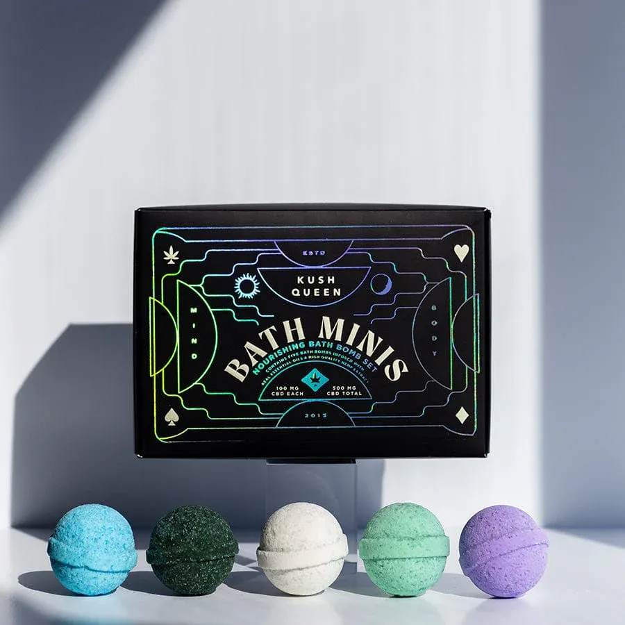 Kush Queen Mini Bath Bomb Collection 5ct 100mg CBD each