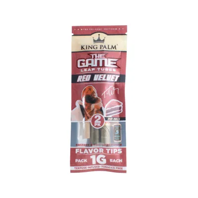 King Palm Mini Leaf Rolls w Flavor Tips 1g 2ct The Game (Red Velvet)