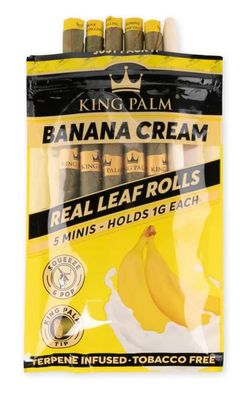 King Palm Mini Real Leaf Rolls 5ct Banana Cream