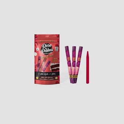 Rose Palms Rose Wrap - Slim Red Velvet