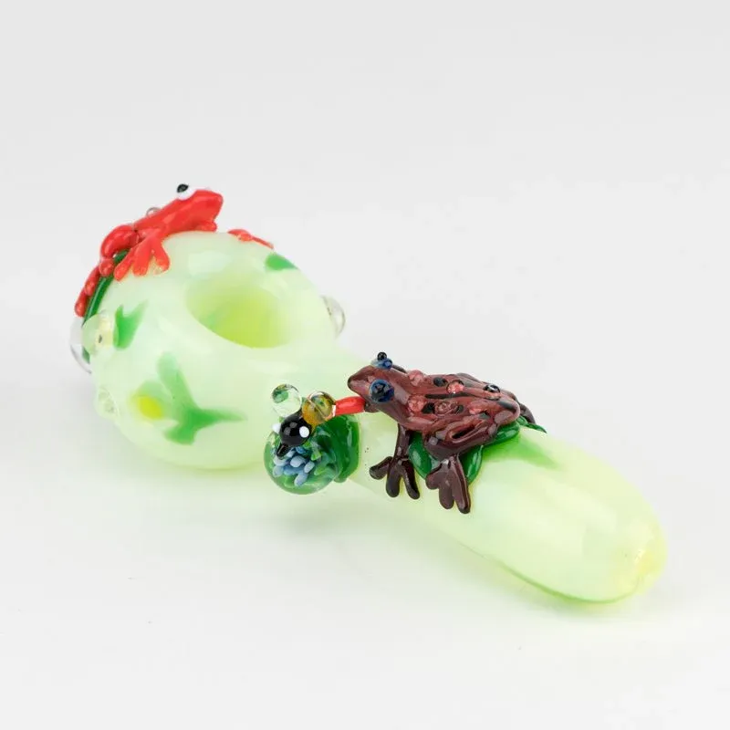 Empire Glassworks Sunshine Garden Dry Pipe Ribbit 4.25"