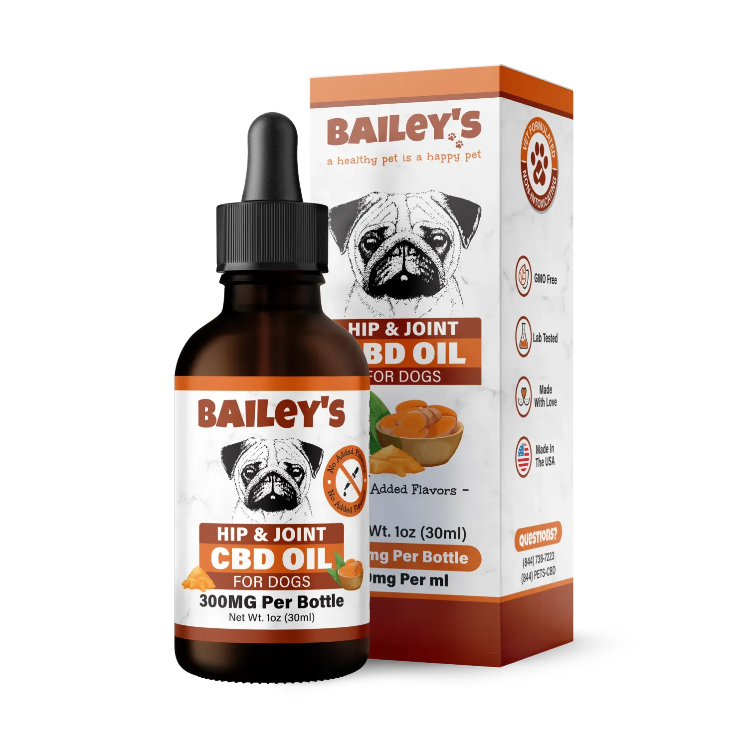 Bailey's Hip &amp; Joint CBD Oil for Dogs 30ml 600mg