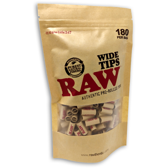 Raw Pre-Rolled Tips Bag Wide 180ct