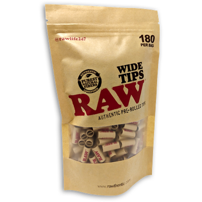 Raw Pre-Rolled Tips Bag Wide 180ct
