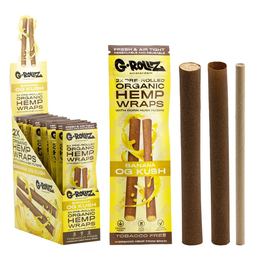 G-Rollz Organic Hemp Wraps Pre-Rolled Cones 2ct