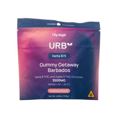 URB Live Resin Gummies (Gummy Getaway Barbados) 3500mg 35ct Delta 8 &amp; 9 Knockout Punch