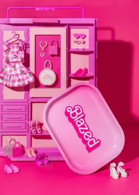 Canna Style Metal Rolling Tray 7"x5.5" Blazed