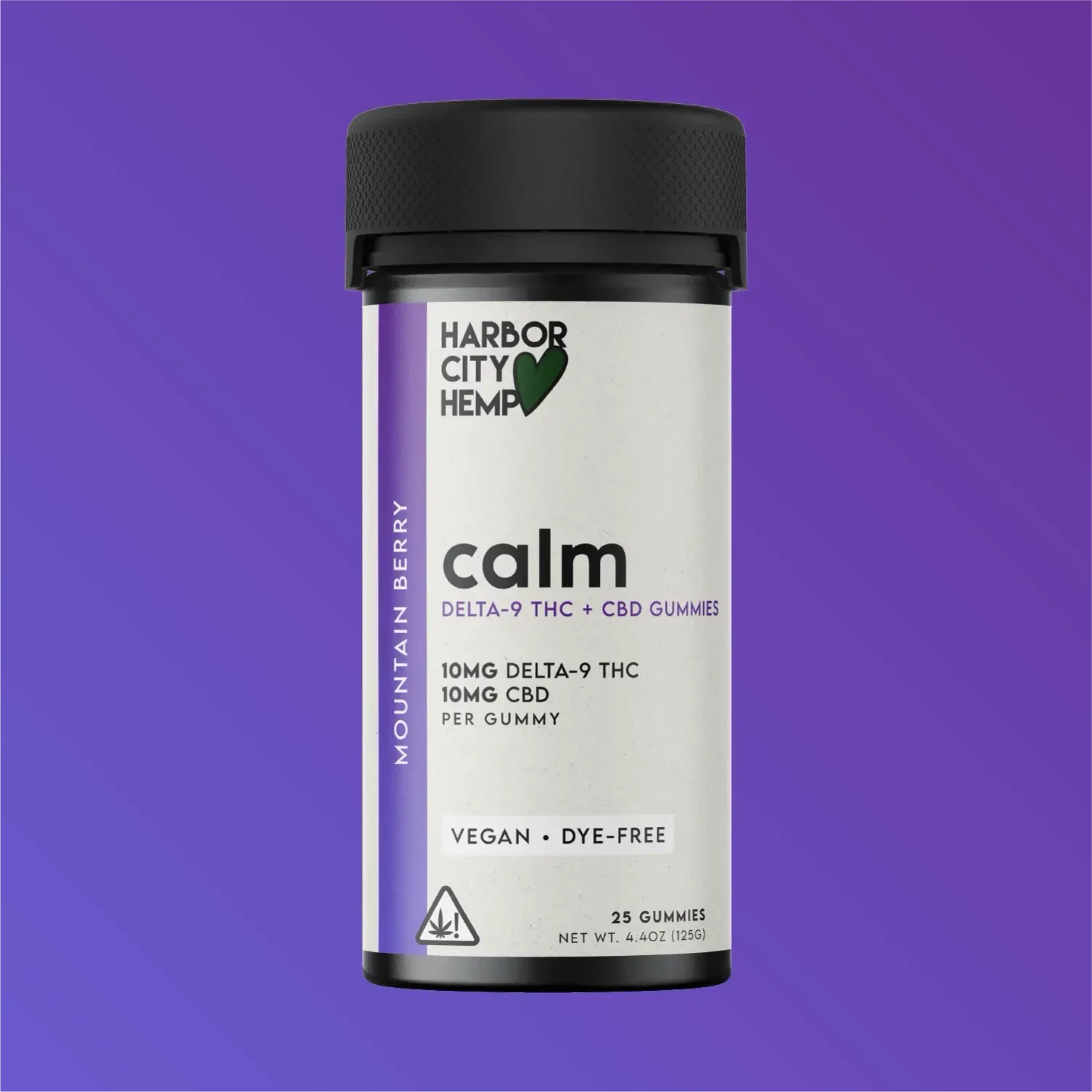 Harbor City Hemp Gummies Calm 20mg each 10mg D9 10mg CBD 10ct Mountain Berry