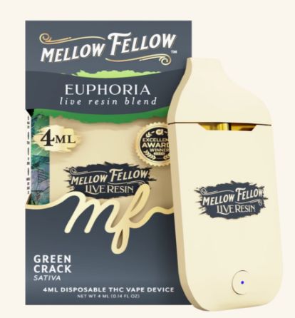 Mellow Fellow Live Resin Blend Disposable 4ml Euphoria Green Crack