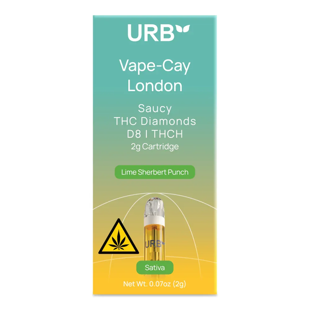 URB Saucy THC Diamonds Cartridge 2.2 ML Lime Sherbert Punch (Sativa)
