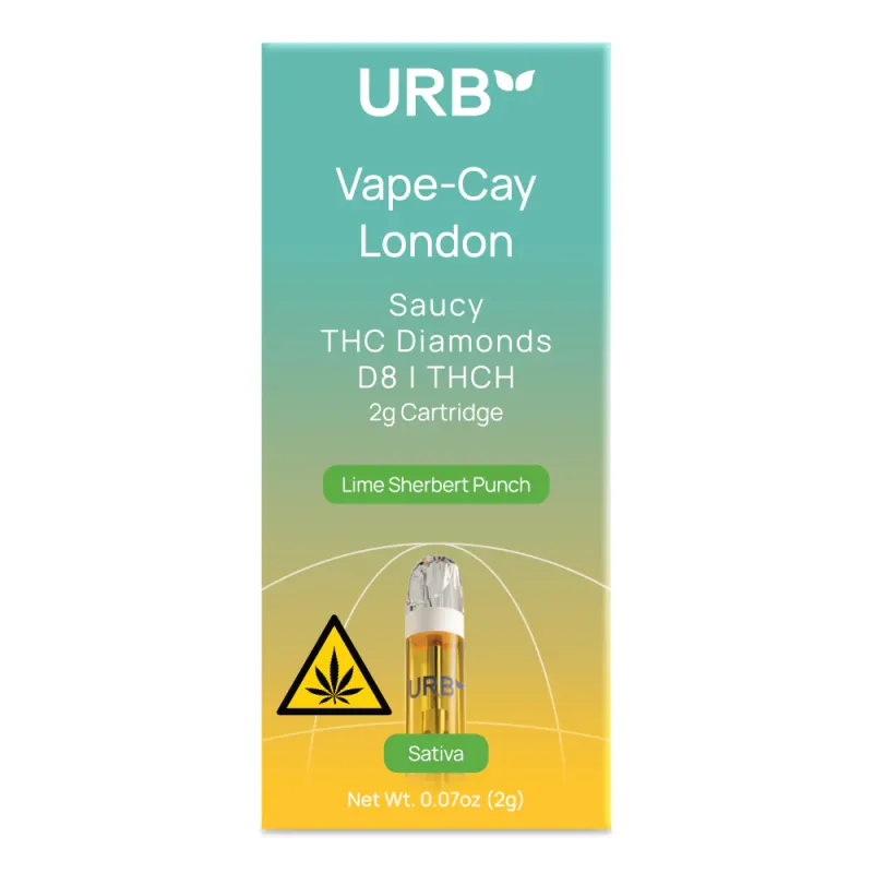 URB Saucy THC Diamonds Cartridge 2.2 ML Lime Sherbert Punch (Sativa)