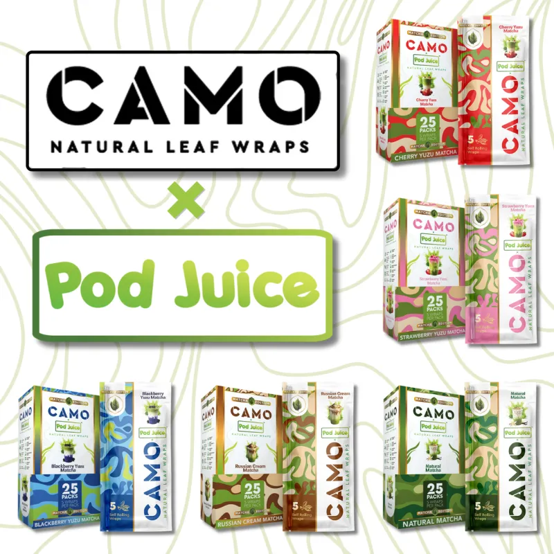 Camo Natural Leaf + Pod Juice Rolling Wraps 5ct