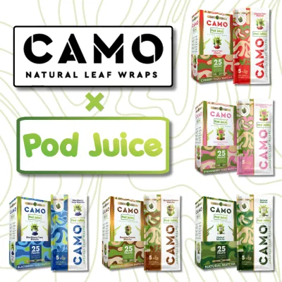 Camo Natural Leaf + Pod Juice Rolling Wraps 5ct