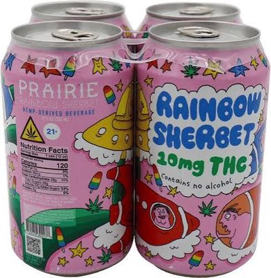 Prairie 10mg THC 12oz  Rainbow Sherbet