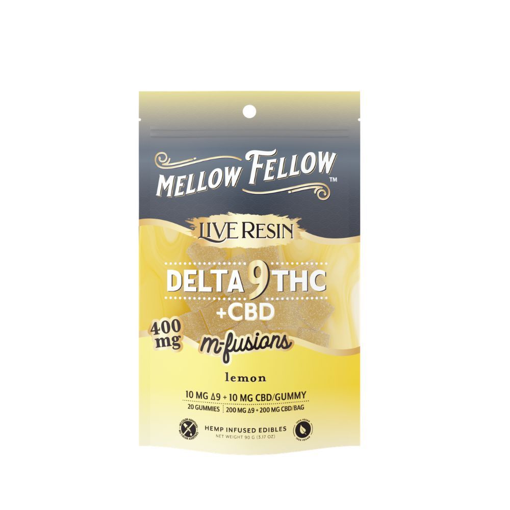 Mellow Fellow Live Resin M-Fusion Gummy 400mg D9 20ct Lemon