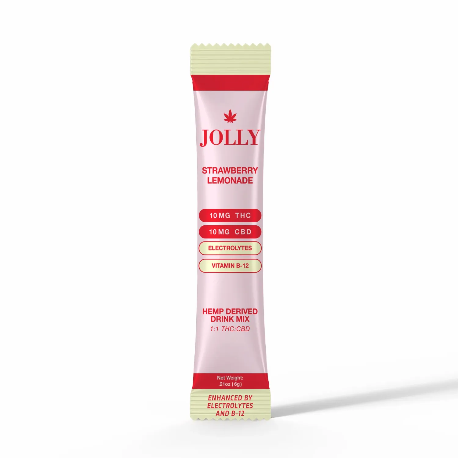 Jolly Cannabis Drink Mix 1:1 THC:CBD 1ct Strawberry Lemonade