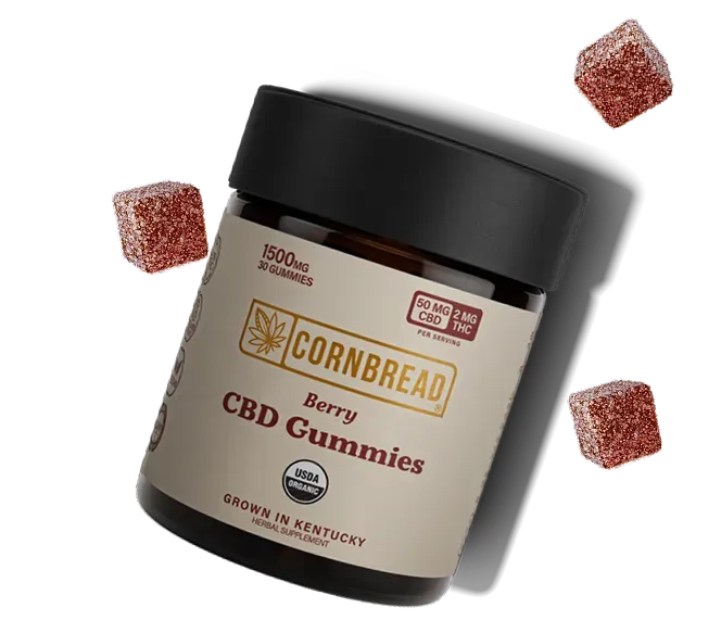 Cornbread Hemp CBD Gummies Berry 50mg CBD 2mg THC