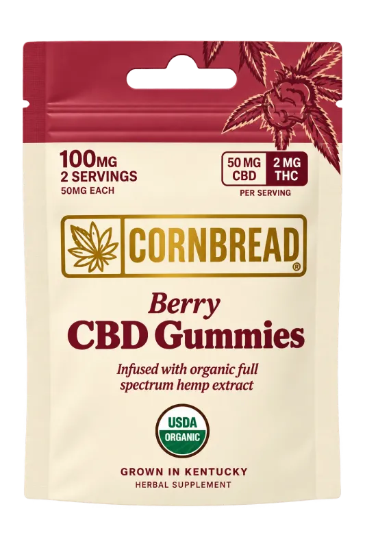 Cornbread Hemp CBD Gummies Berry 50mg CBD 2mg THC