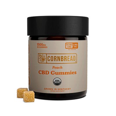 Cornbread Hemp CBD Gummies Peach 50mg CBD 2mg THC