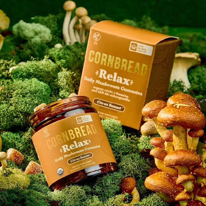 Cornbread Hemp Mushroom Gummies Relax Citrus Sunset