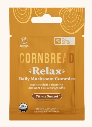 Cornbread Hemp Mushroom Gummies Relax Citrus Sunset, Flavor: Citrus Sunset, Size: 2ct