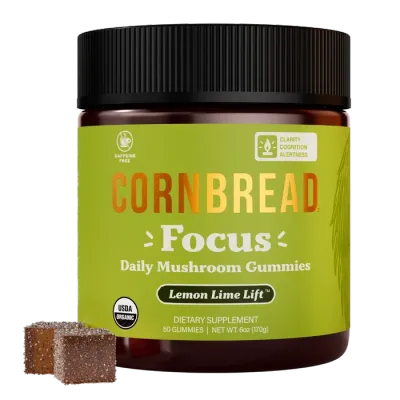Cornbread Hemp Mushroom Gummies Focus Lemon Lime Lift