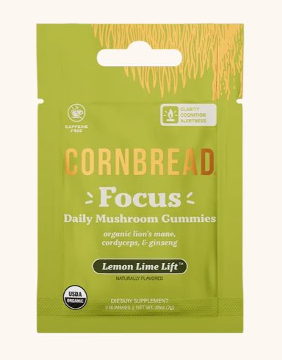 Cornbread Hemp Mushroom Gummies Focus Lemon Lime Lift, Flavor: Lemon Lime Lift, Size: 2ct