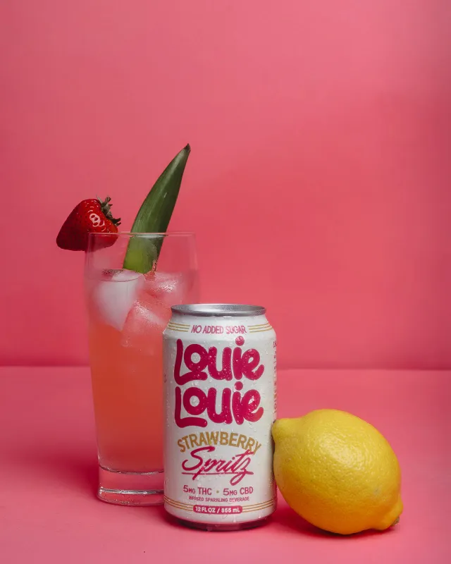 Louie Louie Seltzers 12oz 5mg THC Strawberry Spritz