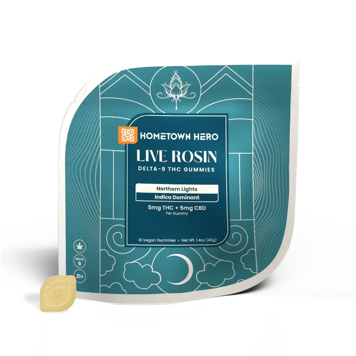 Hometown Hero 1:1 Live Rosin Canna Classic Gummies 10ct Indica Northern Lights