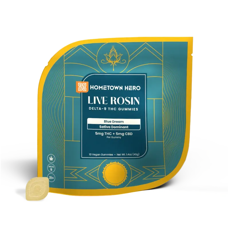 Hometown Hero 1:1 Live Rosin Canna Classic Gummies 10ct Sativa Blue Dream