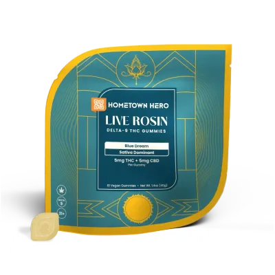 Hometown Hero Gomitas Canna Classic de Rosin Vivo 1:1 10 unidades Sativa Blue Dream